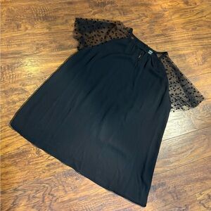 SHEIN women’s size L blouse with sheer heart patterned sleeves